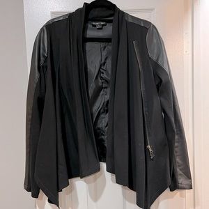 Beautiful two tone “leather jacket” cardigan